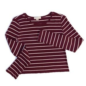 Forever 21 Maroon & White Long Sleeve